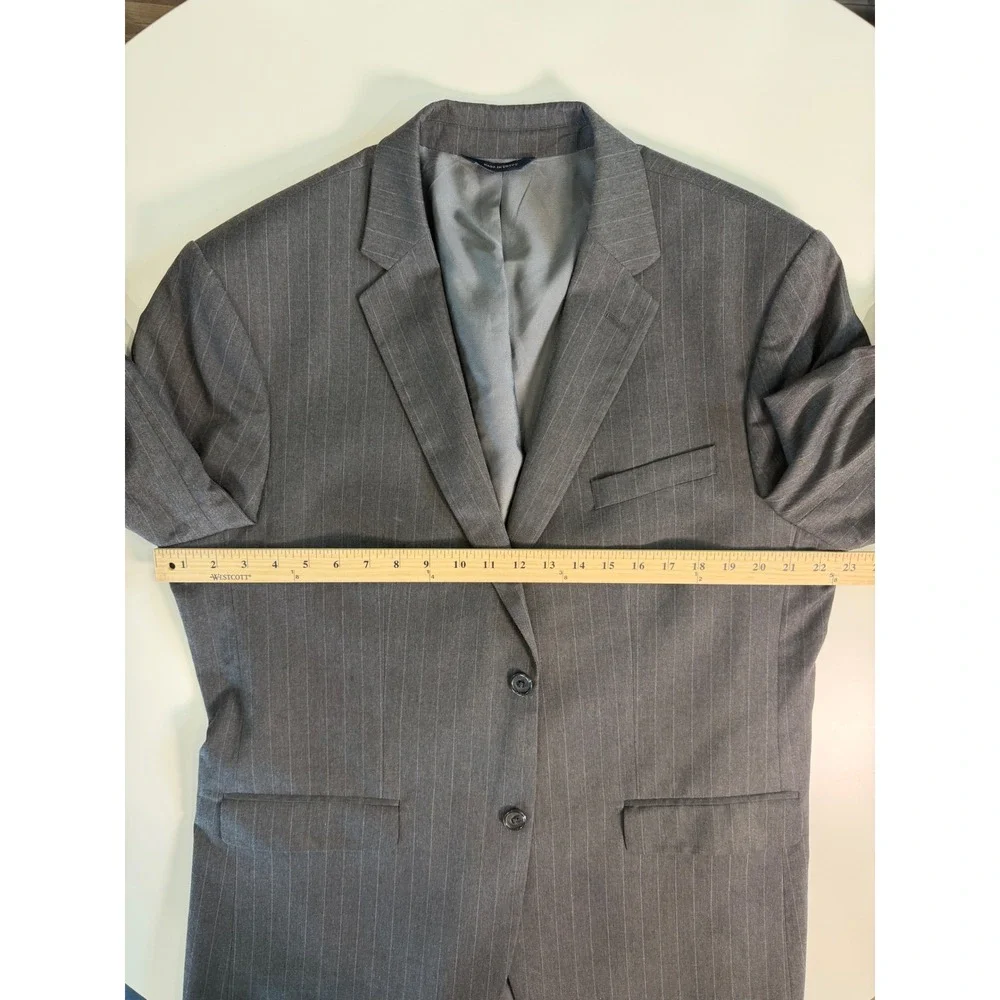 Banana Republic Mens 46R Blazer Sport Coat Dark Charcoal Pinstripe 207755-00